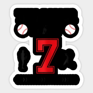 This Baller Is Now 7 Years Old Baseball 7Th Birthday Boy Sticker